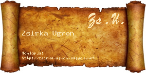 Zsirka Ugron névjegykártya